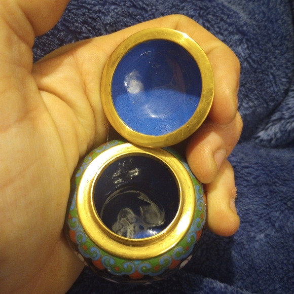 🌠 Vintage Cloisonne Jar, Small, EUC - Picture 7 of 7